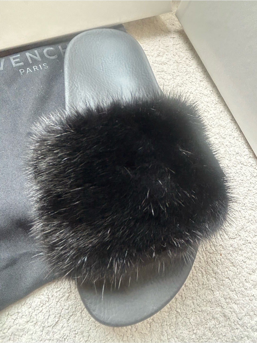 Givenchy Black mink slide NWT36
